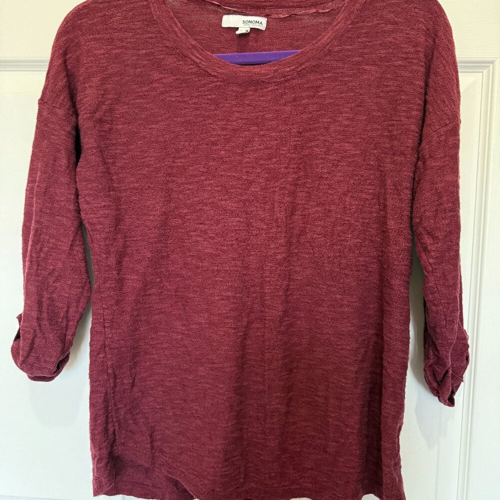 Maroon lightweight sweater Sonoma Size M